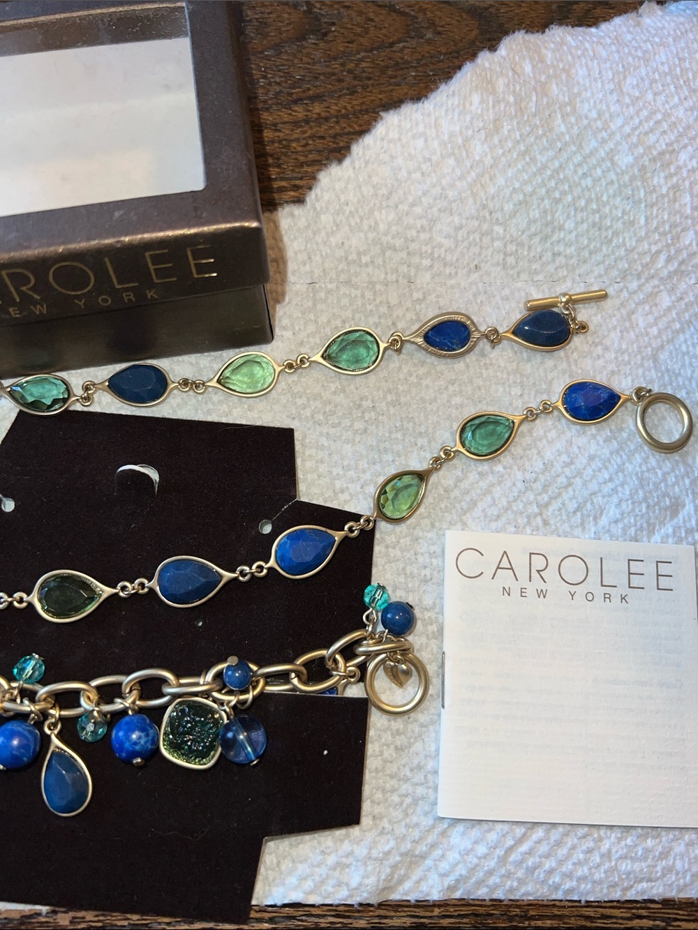 Carolee New York Blue Lapis SEMI-PRECIOUS NECKLACE and BRACELET
